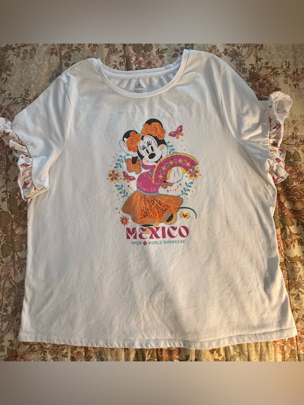 2024 Disney Epcot World Showcase Mexico Minnie Mouse White T-Shirt 2X Women